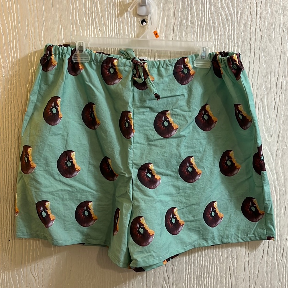 Donut doughnut print cotton lounge shorts boxers unisex L/XL